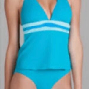Spanx Size 8 Blue Halter Swim Set NWT Original MSRP $178.